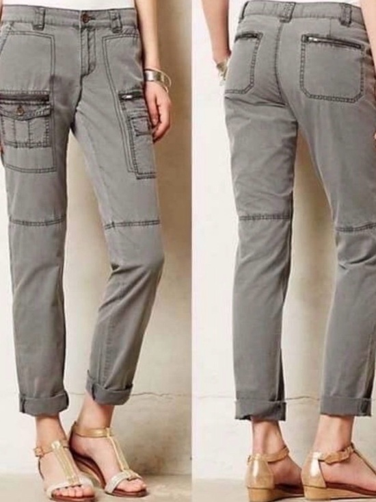 Anthropologie Pants - Anthropologie Hei Hei Utility Cargo Pants Gray Relaxed Fit 28P